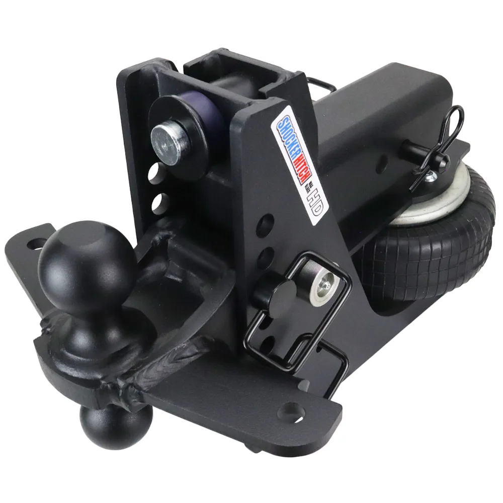 Shocker HD Max Black Air Hitch & Black Combo Ball Mount & Sway Bar Tabs