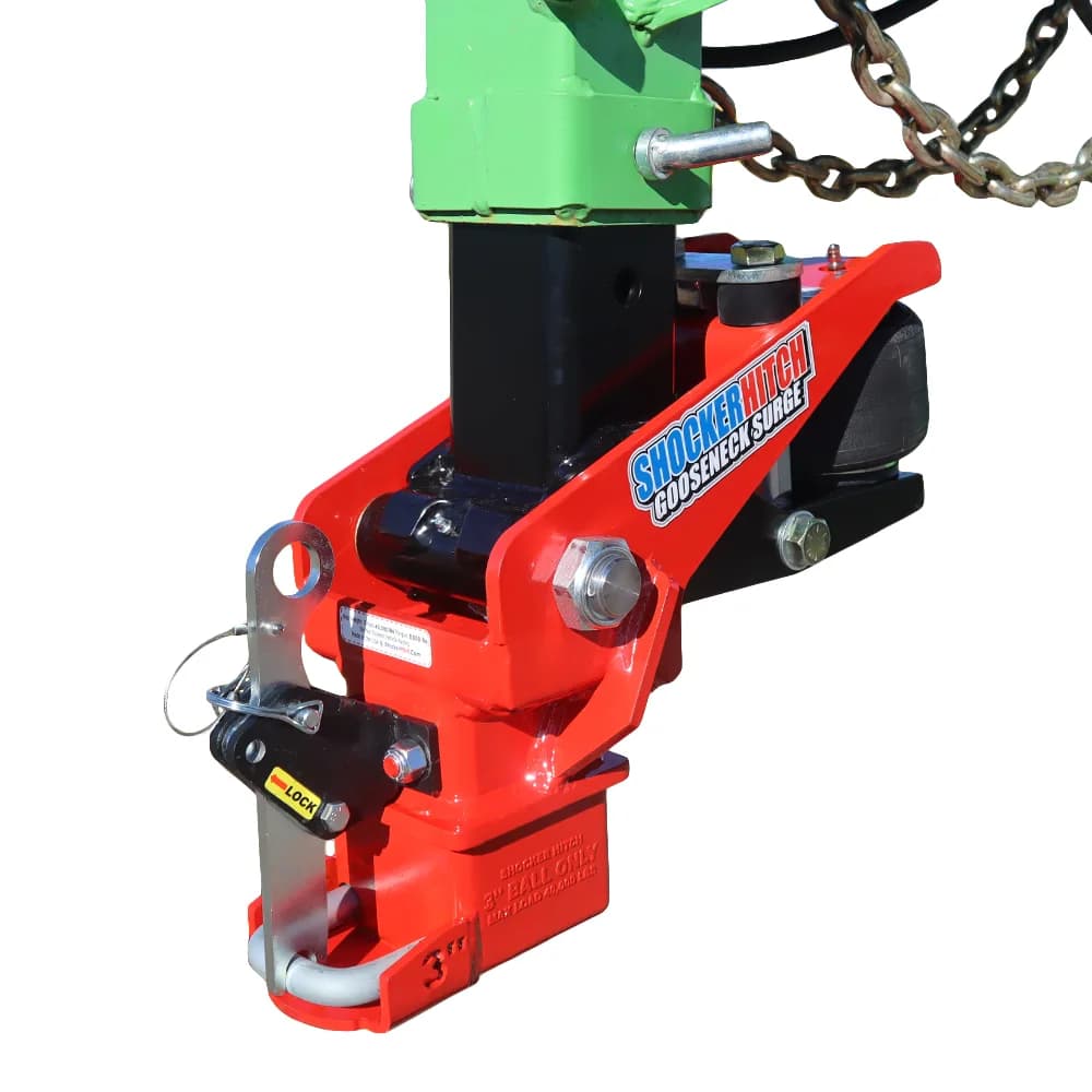 Shocker 40K Gooseneck Surge Air Hitch & Shift Lock Coupler for 3" Ball