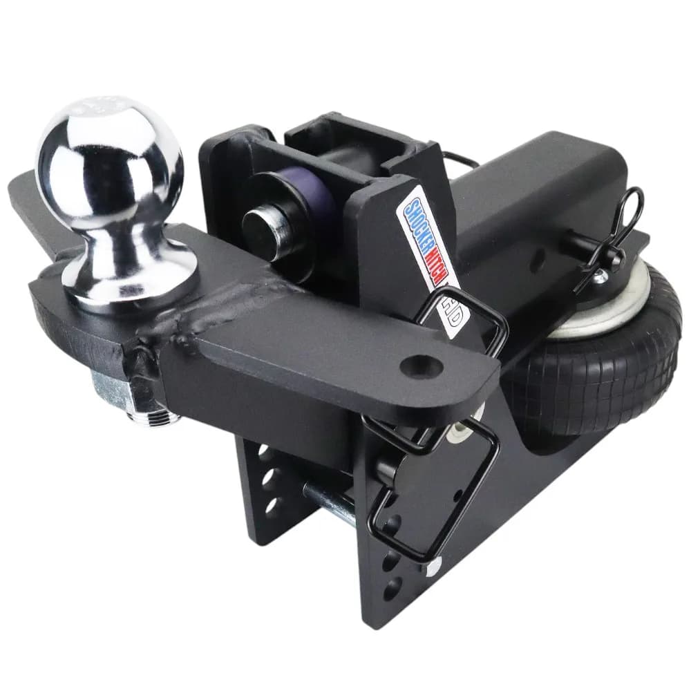 Shocker HD Max Black Air Hitch & Raised Ball Mount w/ 2-5/16" Ball & Sway Bar Tabs