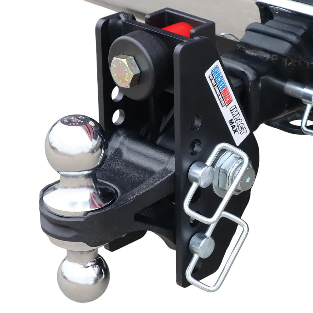 Shocker Impact Max Cushion Hitch & Chrome Combo Ball Mount w/2" & 2-5/16" Balls — Shocker bumper-pull receiver hitch (SKU SH-C100-340C)