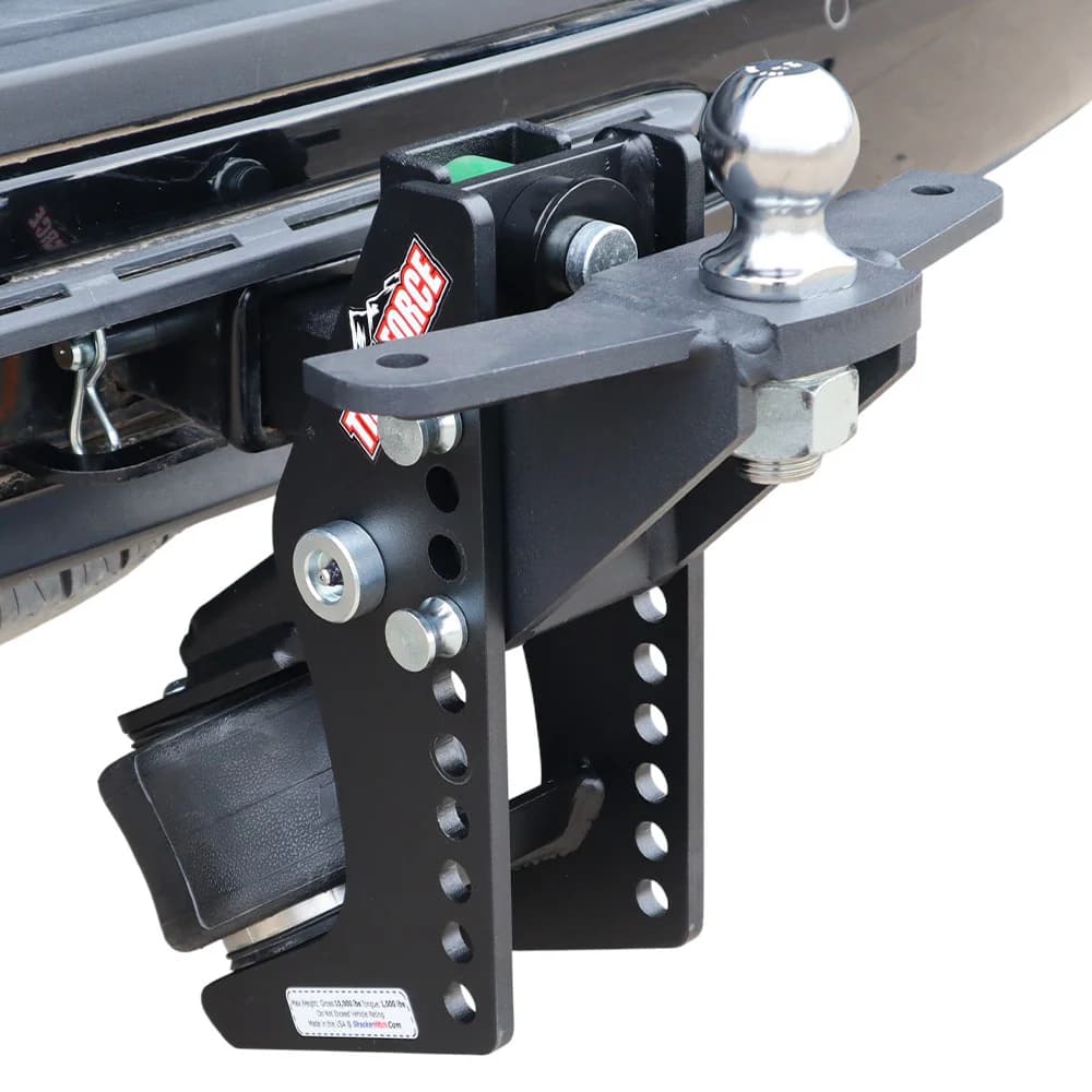 Shocker Trail Force Air Hitch & Raised Ball Mount w/ 2" Ball & Sway Bar Tabs — Shocker bumper-pull receiver hitch (SKU SH-TF610-200-2SC)
