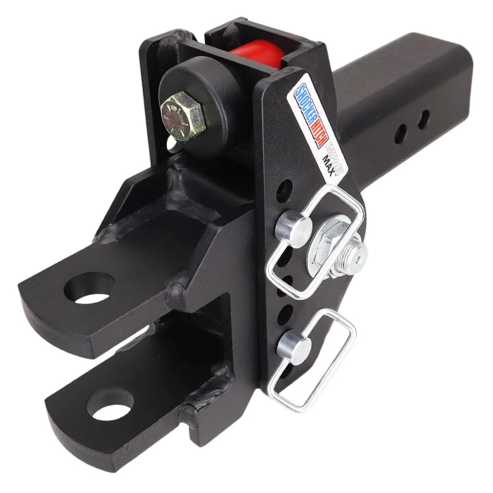 Shocker Impact Max Cushion Hitch & Clevis Pin Mount w/1-1/4" Holes — Shocker bumper-pull receiver hitch (SKU SH-C130-360)
