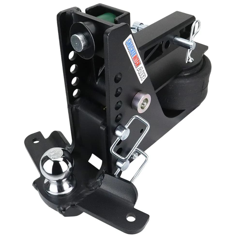 Shocker Max Black Air Hitch & Drop Ball Mount w/ 2-5/16" Ball & Sway Bar Tabs