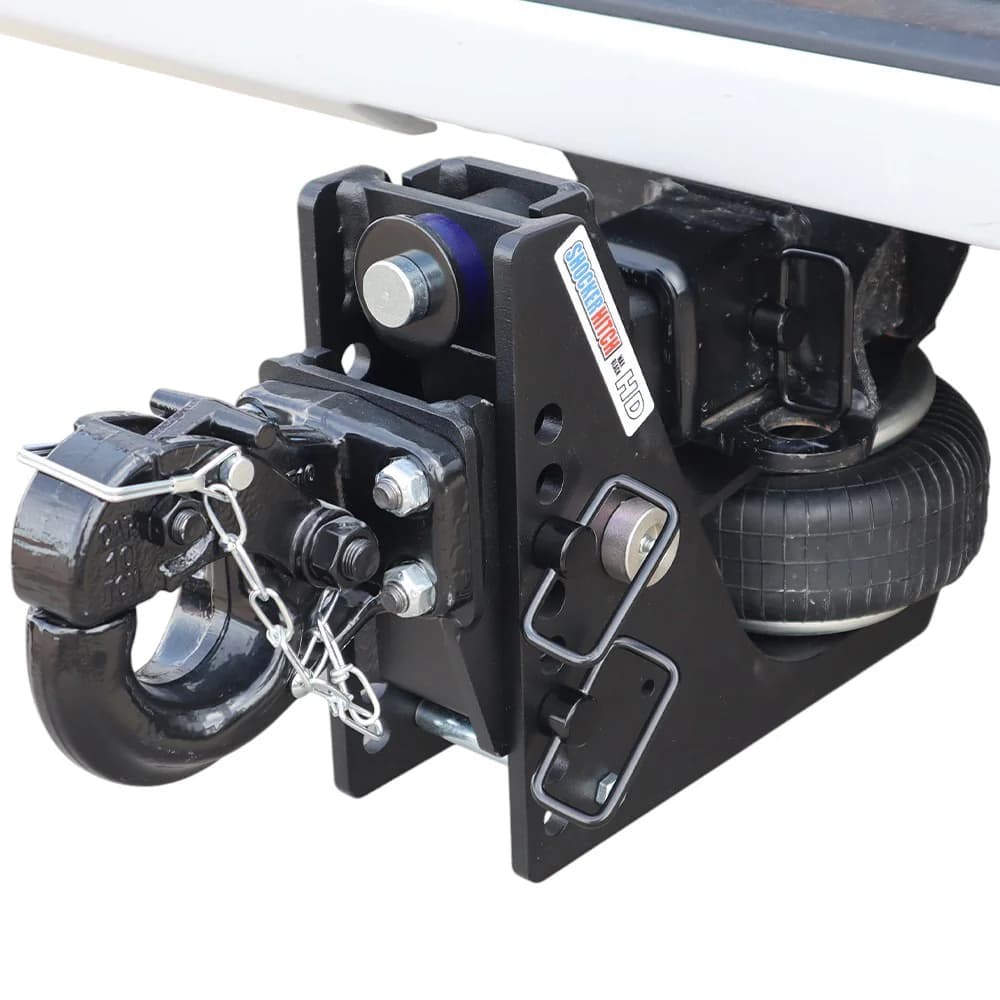 Shocker HD Max Black Air Hitch & Pintle Hook w/Mount — Shocker bumper-pull receiver hitch (SKU SH-HDMB631-250)
