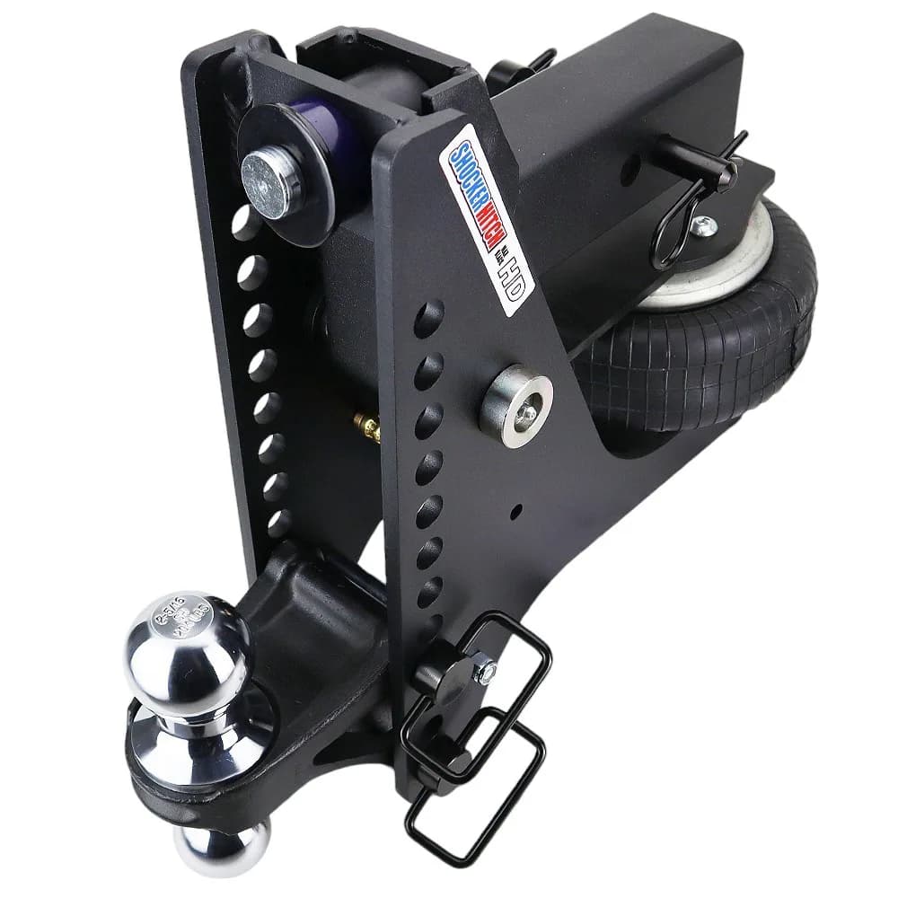 Shocker HD Max Black Super Drop Air Hitch & Chrome Combo Ball Mount