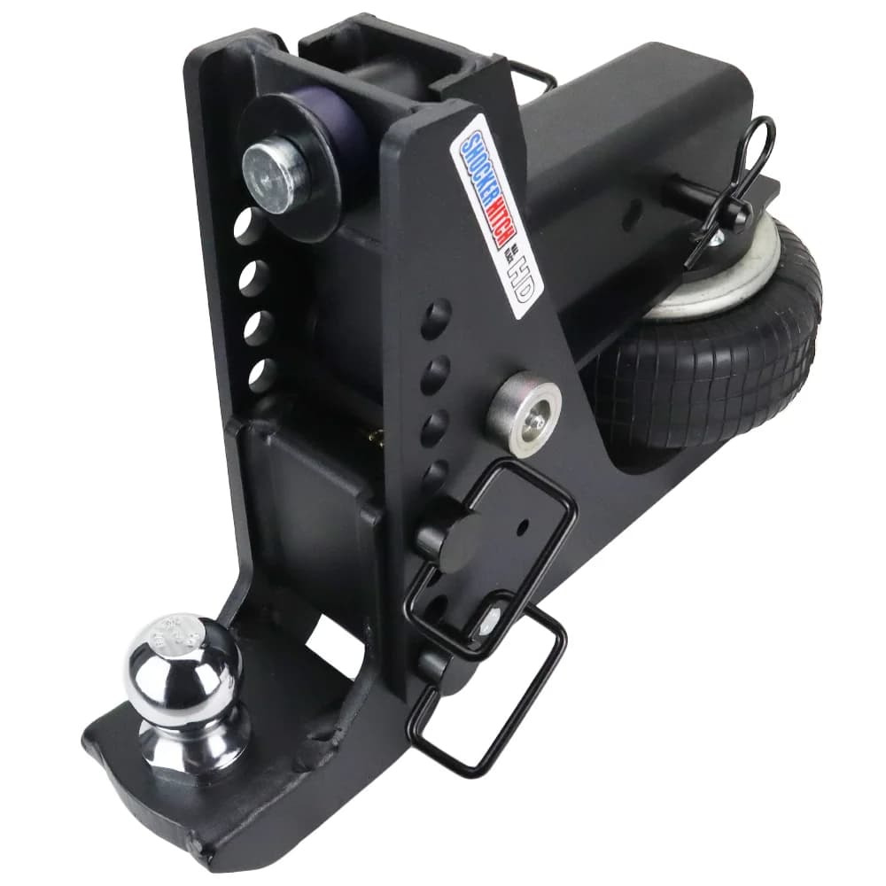 Shocker HD Max Black Air Hitch & Drop Ball Mount w/ 2" Ball — Shocker bumper-pull receiver hitch (SKU SH-HDMB640-300-2)