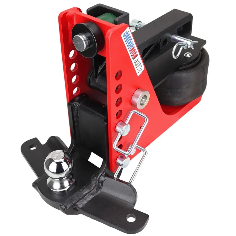 Shocker Air Hitch & Drop Ball Mount w/ 2" Ball & Sway Bar Tabs — Shocker bumper-pull receiver hitch (SKU SH-640-200-2SC)