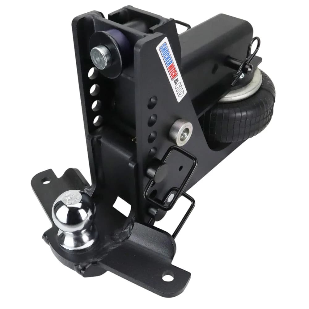 Shocker HD Max Black Air Hitch & Drop Ball Mount w/ 2-5/16" Ball & Sway Bar Tabs