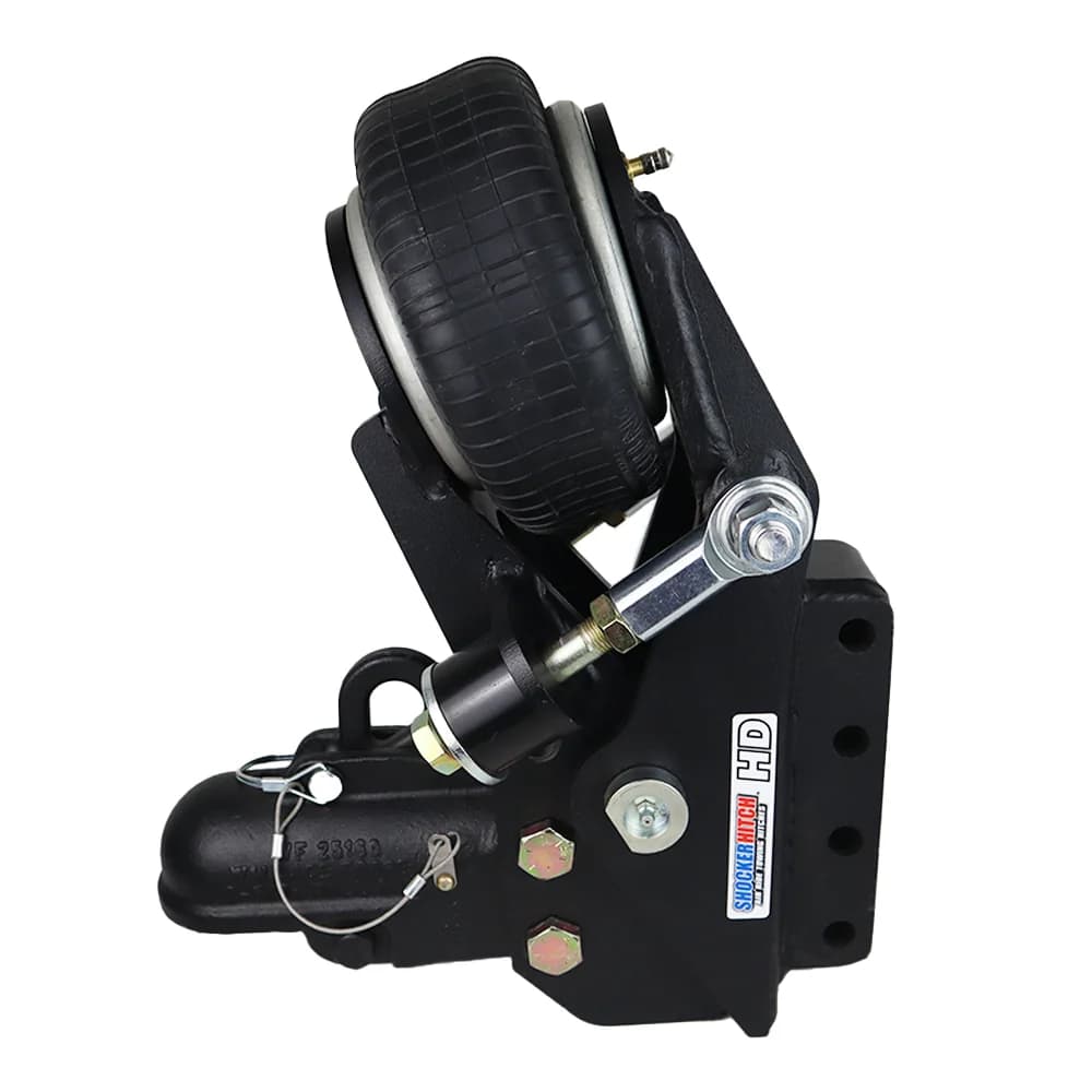 Shocker HD Trailer Tongue Air Coupler Mount 20,000lbs w/ 2-5/16" Wallace Forge Auto Locking Coupler (fits 2-5/16" Hitch Ball) — Shocker air trailer tongue mount (SKU SH-HD4000-W25620-B)