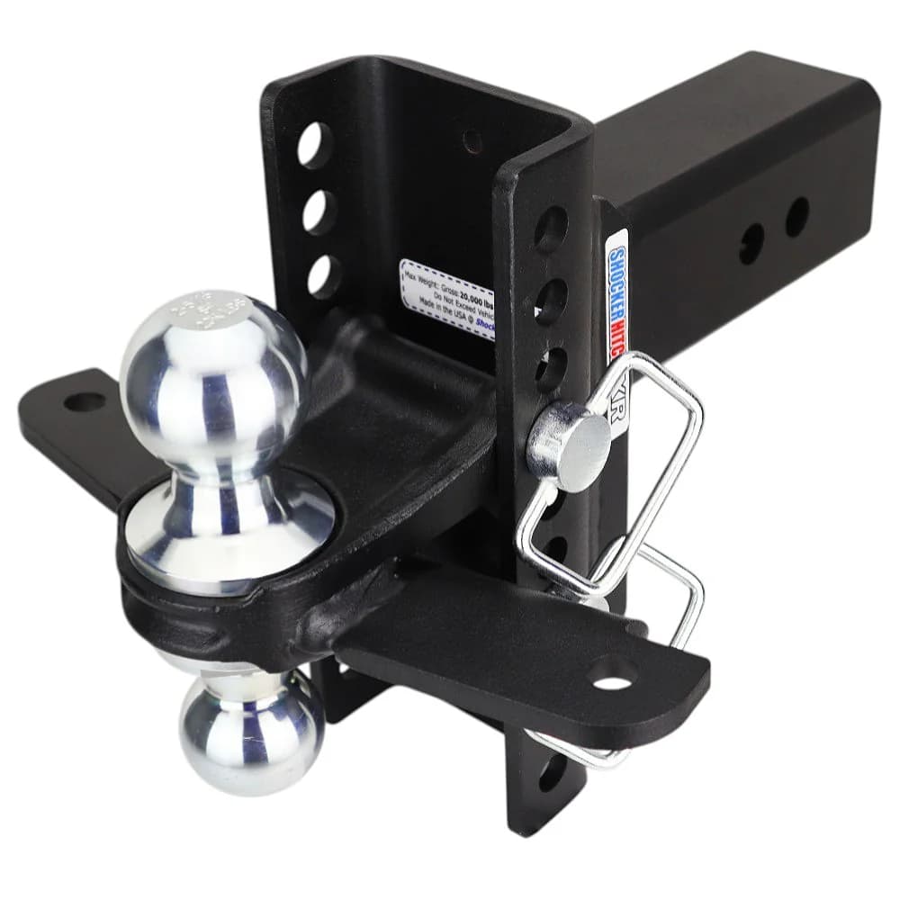 Shocker XR Hitch & Chrome Sway Tab Combo Ball w/2" & 2-5/16" Hitch Balls — Shocker bumper-pull receiver hitch (SKU SH-XR130-340C-SC)