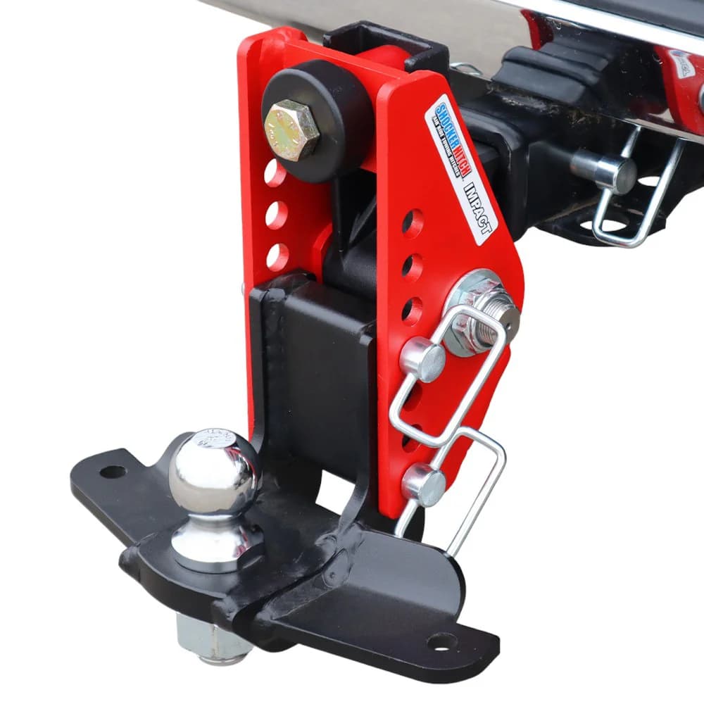 Shocker Impact Cushion Hitch & Drop Ball Mount w/2" Ball & Sway Bar Tabs — Shocker bumper-pull receiver hitch (SKU SH-100-320-2SC)