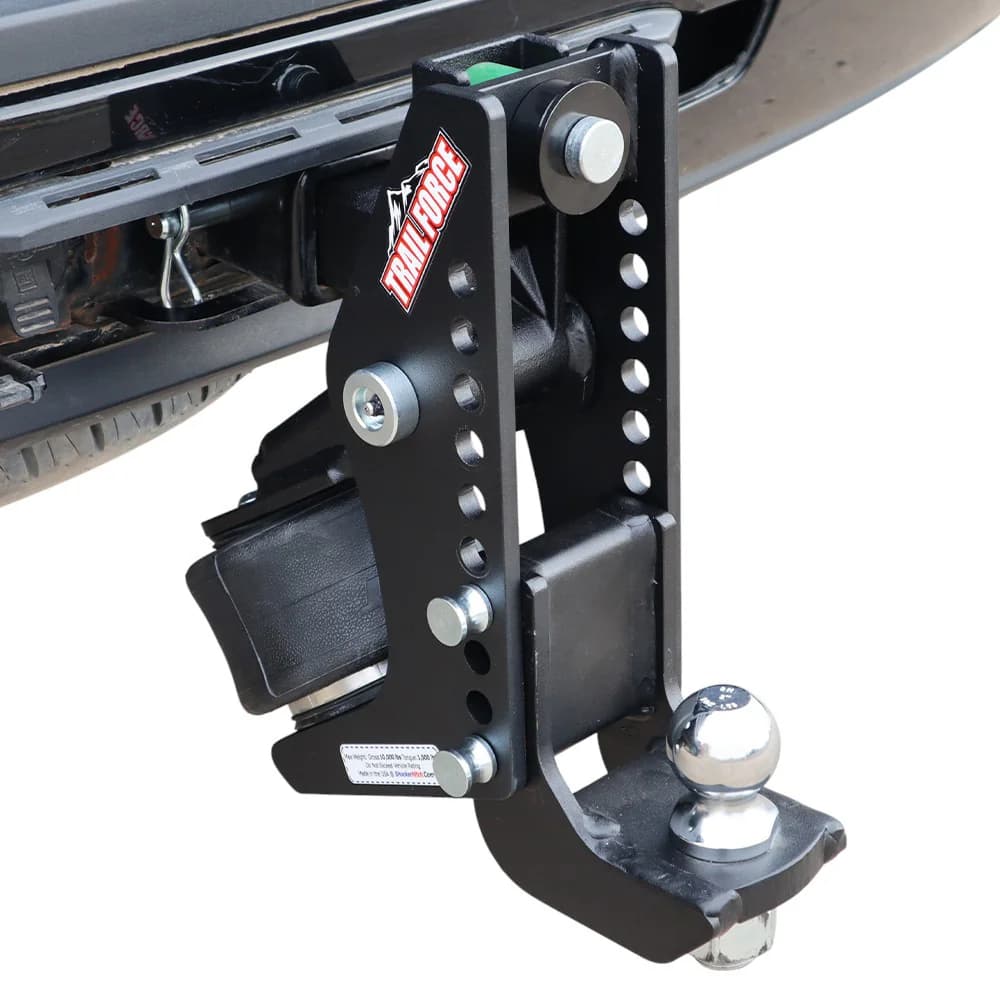 Shocker Trail Force Air Hitch & Drop Ball Mount w/ 2" Ball — Shocker bumper-pull receiver hitch (SKU SH-TF640-200-2)