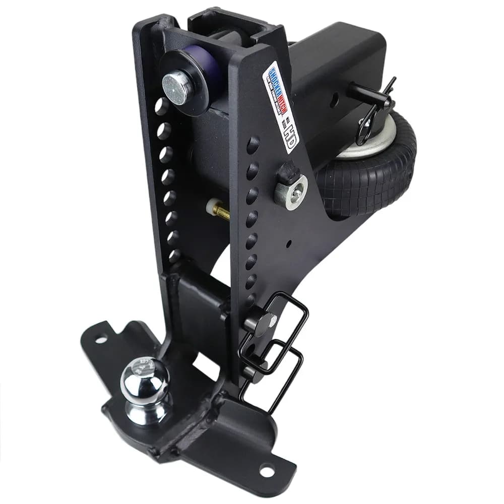 Shocker HD Max Black Super Drop Air Hitch & Drop Ball Mount w/ 2-5/16" Ball & Sway Bar Tabs
