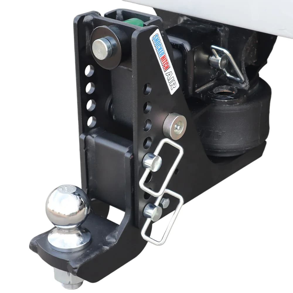 Shocker Max Black Air Hitch & Drop Ball Mount w/ 2-5/16" Ball — Shocker bumper-pull receiver hitch (SKU SH-MB640-250-25)