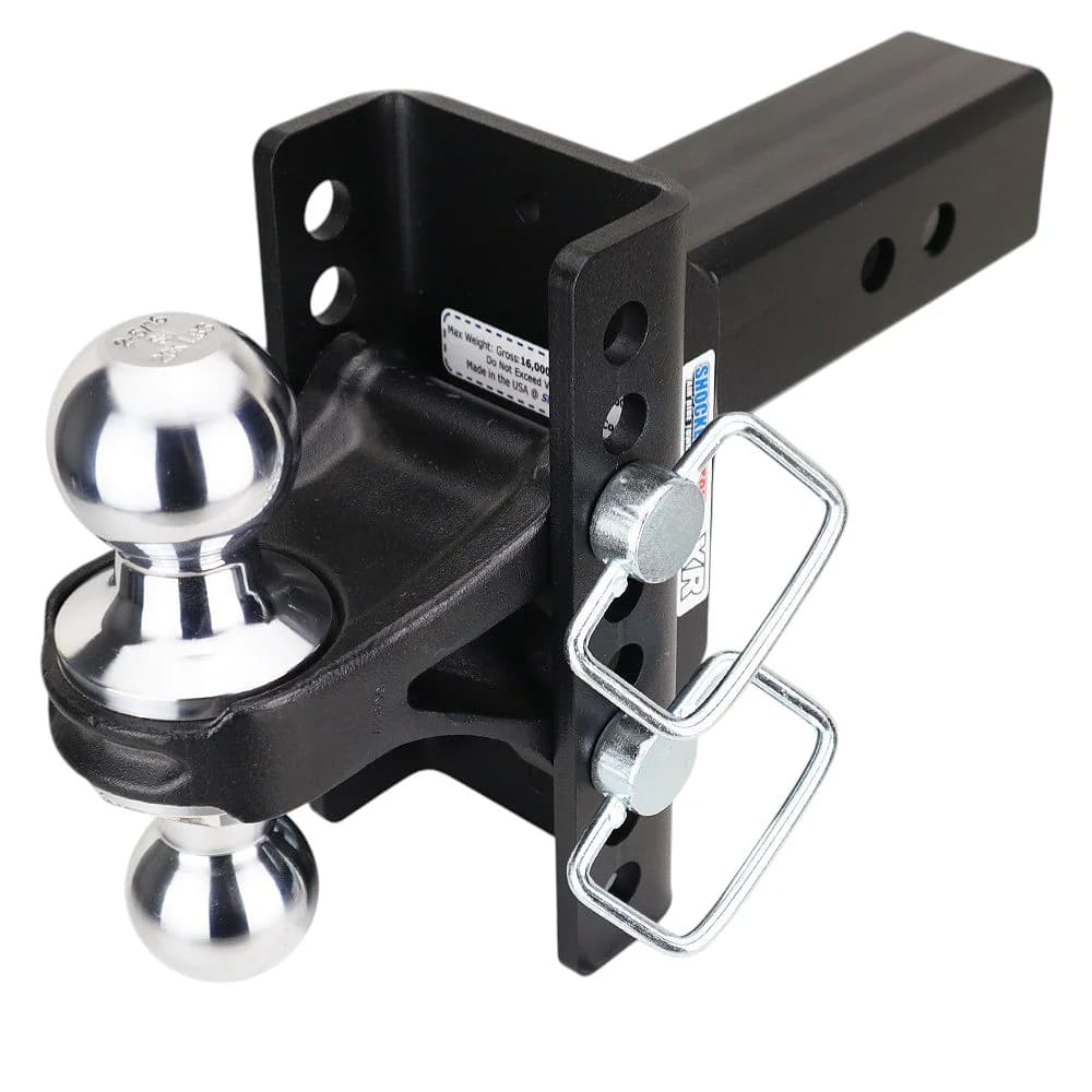 Shocker XR Hitch & Chrome Combo Ball w/2" & 2-5/16" Hitch Balls — Shocker bumper-pull receiver hitch (SKU SH-XR125-340C)