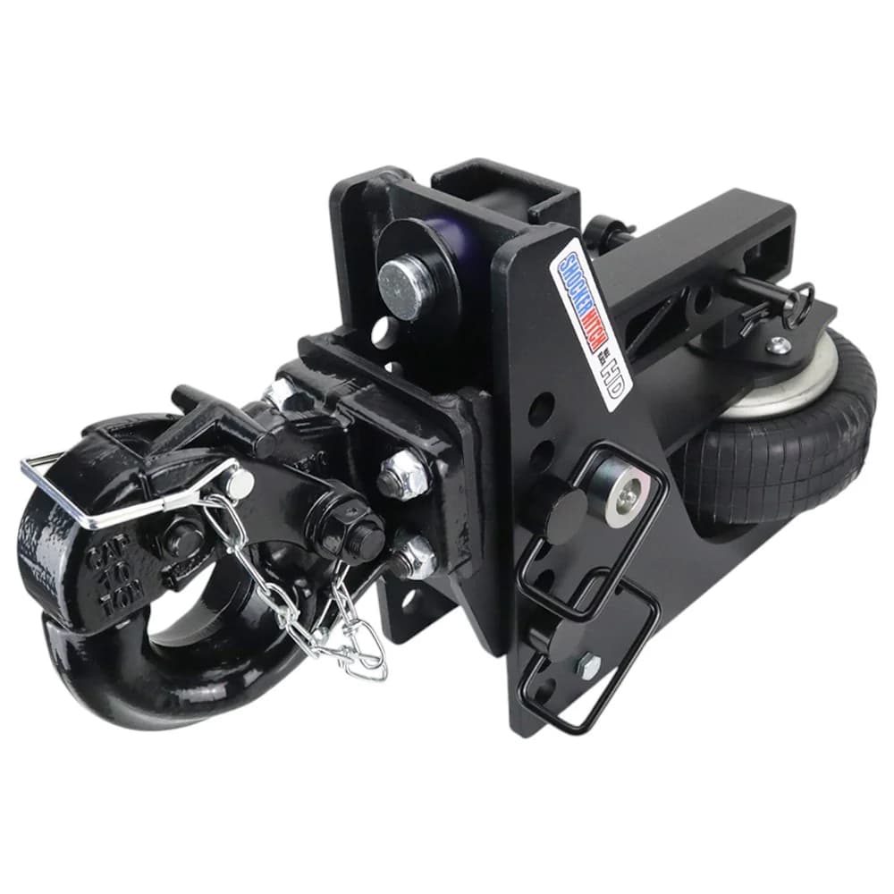 Shocker HD Max Black Air Hitch & Pintle Hook w/Mount — Shocker bumper-pull receiver hitch (SKU SH-HDMB631-200)