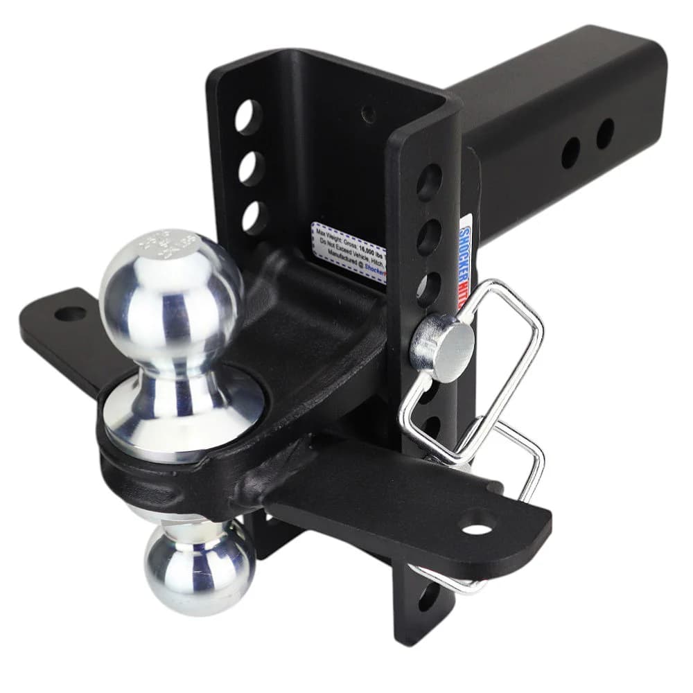 Shocker XR Hitch & Chrome Sway Tab Combo Ball w/2" & 2-5/16" Hitch Balls — Shocker bumper-pull receiver hitch (SKU SH-XR125-10-340C-SC)