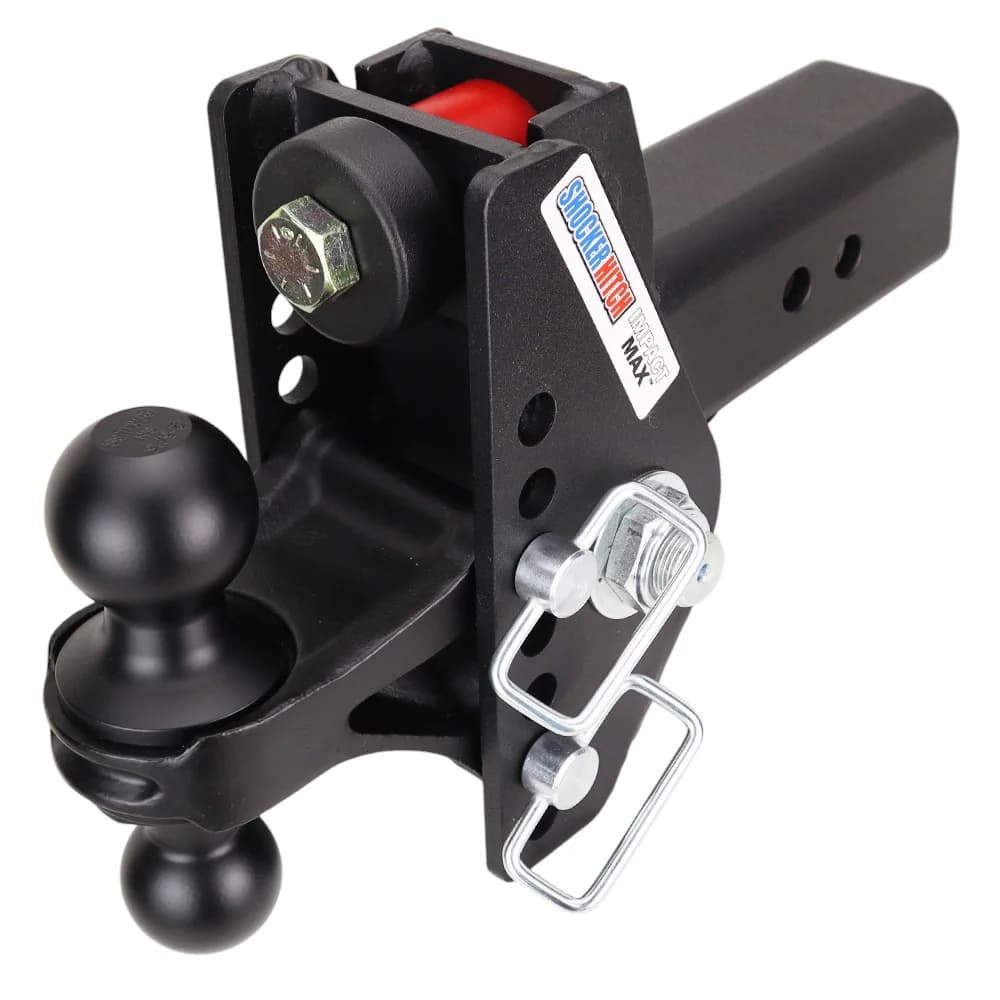 Shocker Impact Max Cushion Hitch & Black Combo Ball Mount w/2" & 2-5/16" Balls — Shocker bumper-pull receiver hitch (SKU SH-C130-340BLK)