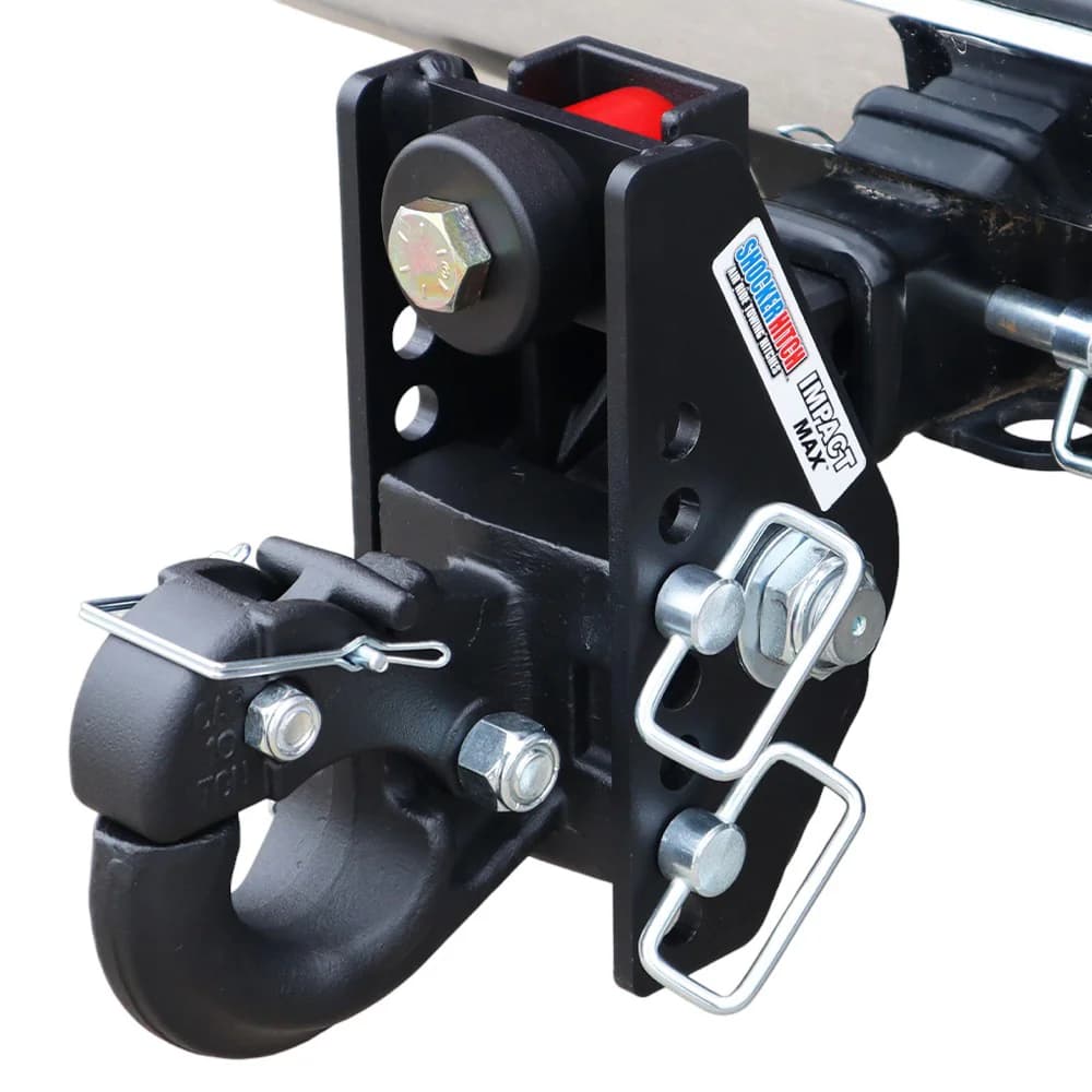 Shocker Impact Max Cushion Hitch & Channel Style Pintle Hook — Shocker bumper-pull receiver hitch (SKU SH-C100-333)