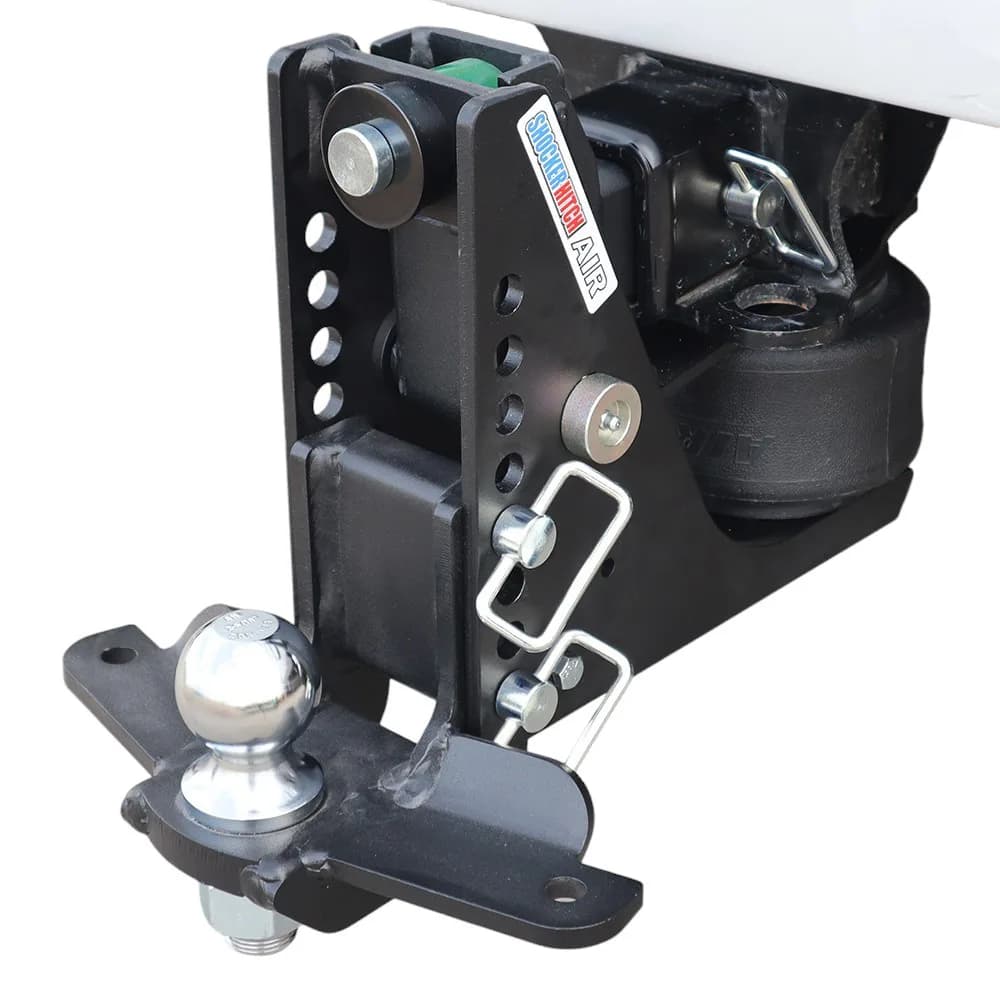 Shocker Max Black Air Hitch & Drop Ball Mount w/ 2-5/16" Ball & Sway Bar Tabs