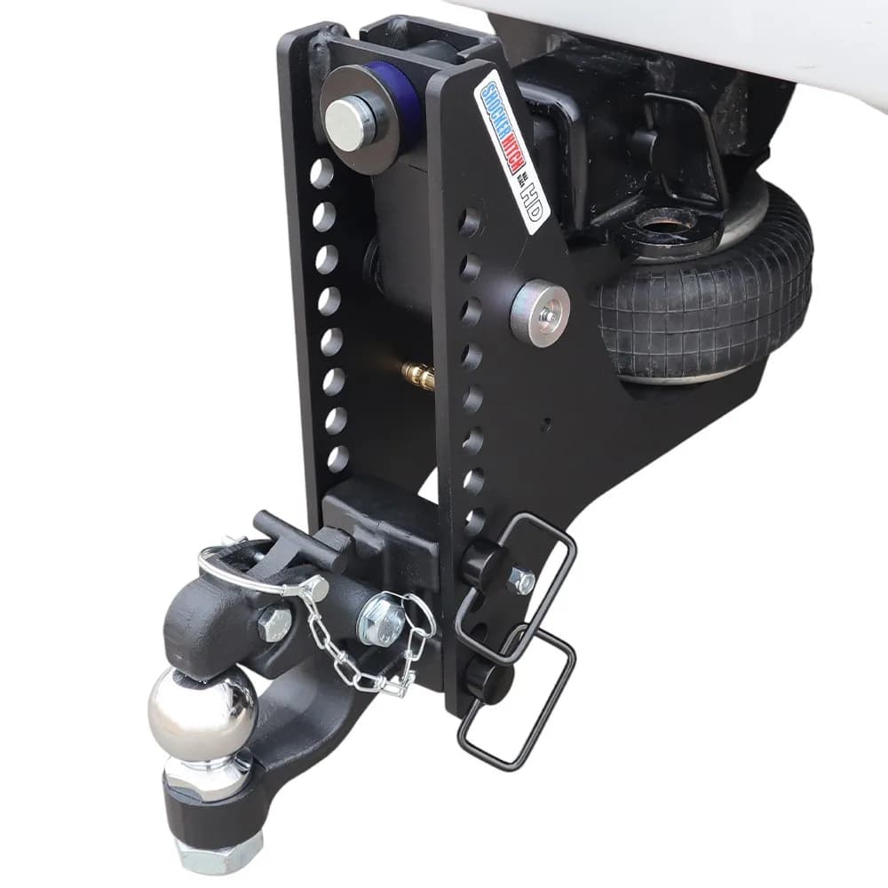 Shocker HD Max Black Super Drop Air Channel Style Pintle & Ball Hitch