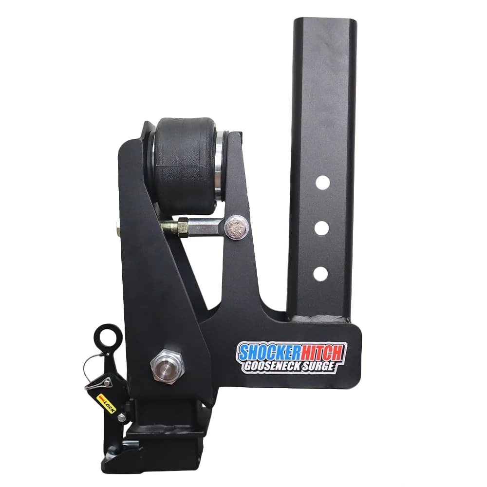 Shocker 9" Offset Gooseneck Surge Air Hitch & Shift Lock Coupler for 2-5/16" Ball — Shocker gooseneck air hitch (SKU SH-SQ-STR-SL-9)