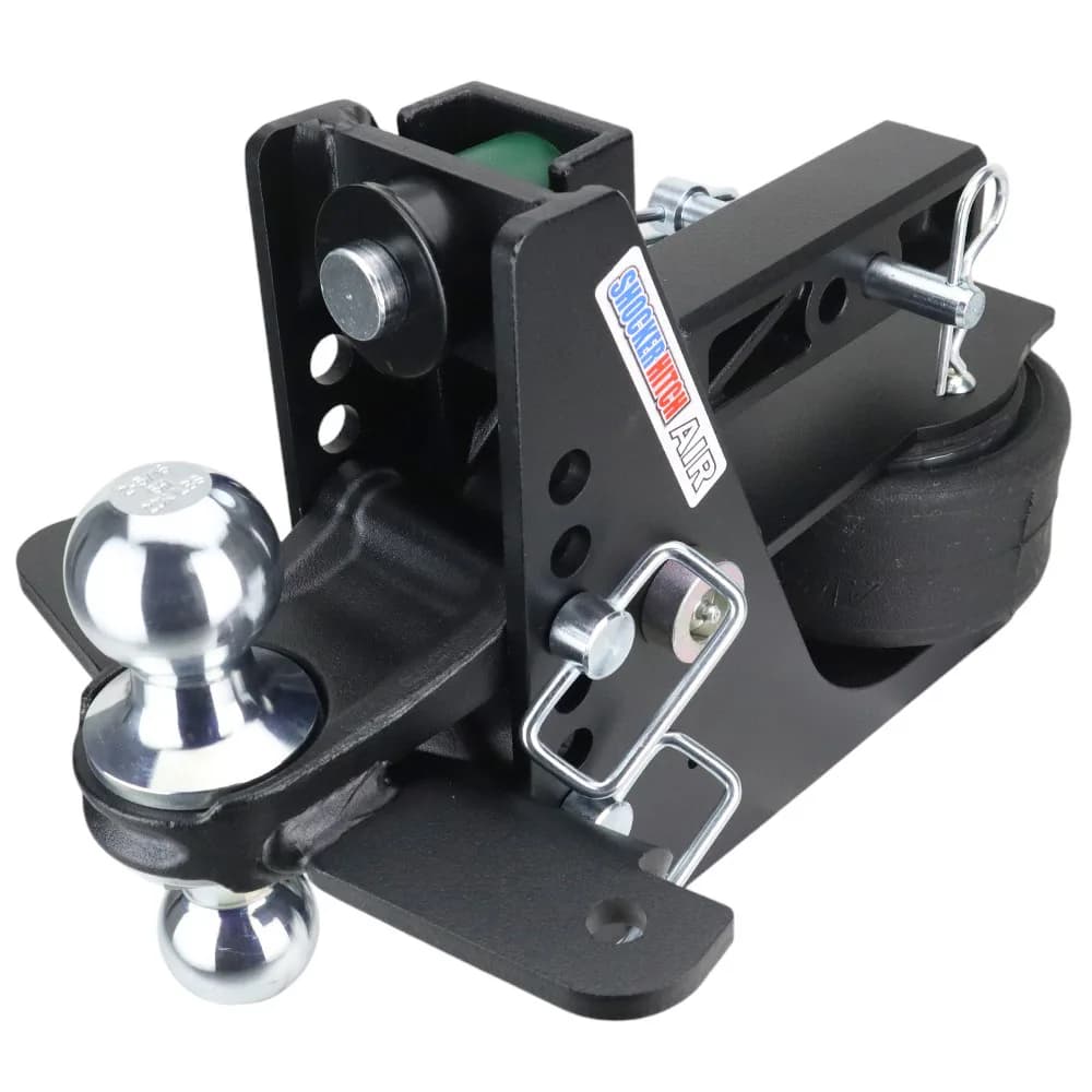 Shocker Max Black Air Hitch & Chrome Combo Ball Mount & Sway Bar Tabs