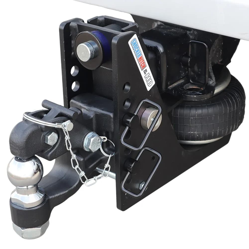 Shocker Max Black HD Air Channel Style Pintle & Ball Hitch