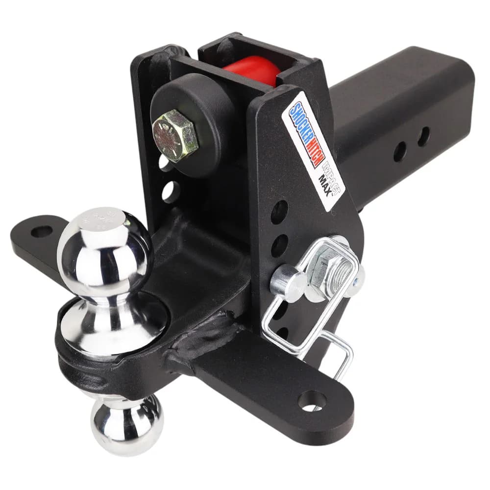 Shocker Impact Max Cushion Hitch & Chrome Sway Bar Tab Combo Ball Mount w/2" & 2-5/16" Balls — Shocker bumper-pull receiver hitch (SKU SH-C130-340C-SC)