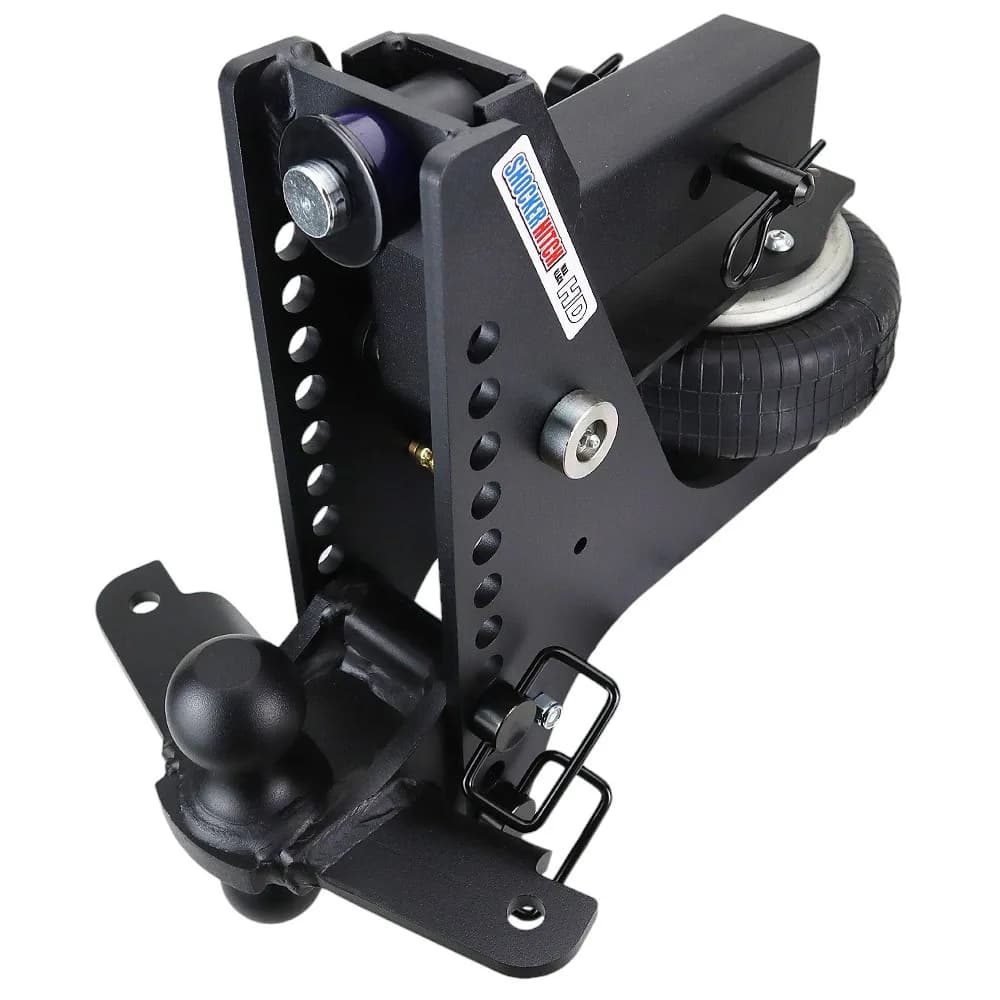 Shocker HD Max Black Super Drop Air Hitch & Black Combo Ball Mount Shocker & Sway Bar Tabs