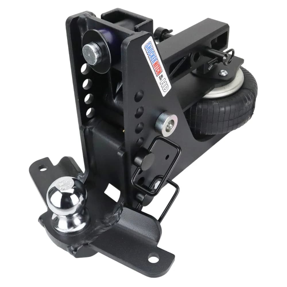 Shocker HD Max Black Air Hitch & Drop Ball Mount w/ 2-5/16" Ball & Sway Bar Tabs