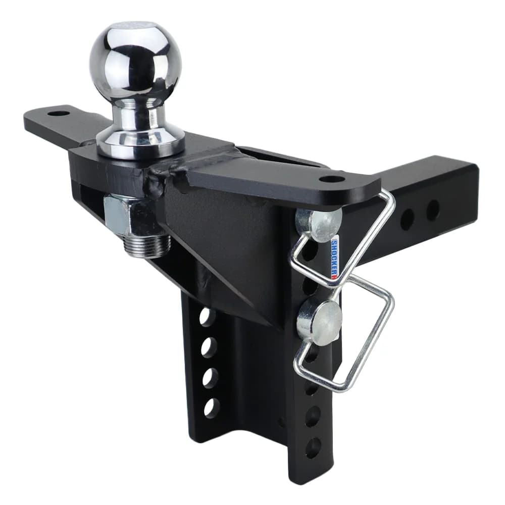 Shocker XR Raised Hitch w/ Sway Bar Tabs & 2" Ball — Shocker bumper-pull receiver hitch (SKU SH-XR100-310-2SC)