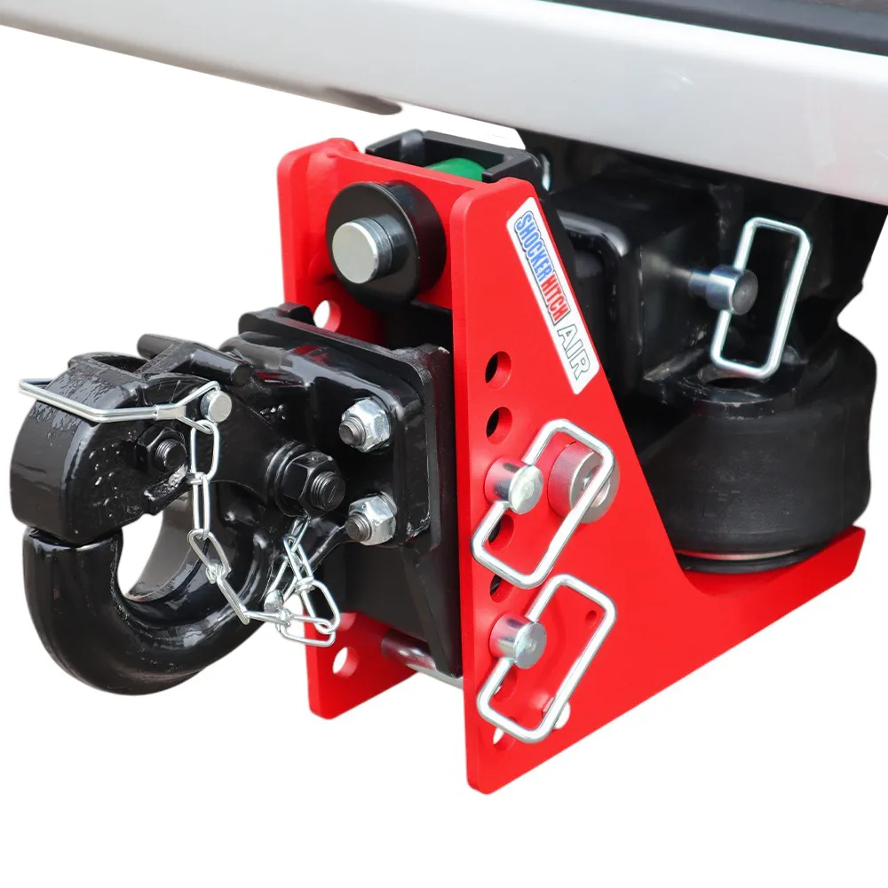 Shocker 14K Standard Red Air Receiver Hitch with 10-Ton Pintle Hook for 2-1/2 inch Receiver