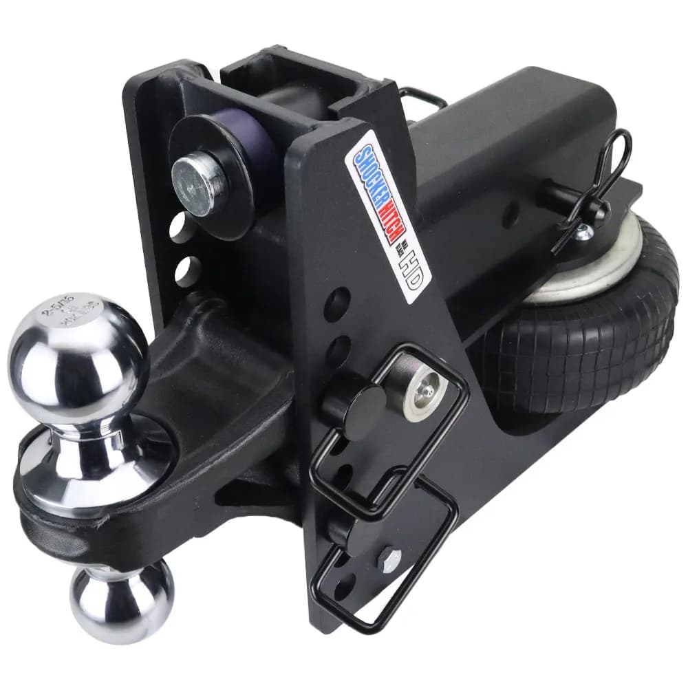 Shocker HD Max Black Air Hitch & Chrome Combo Ball Mount