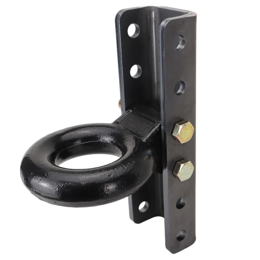 Shocker 5 Position Pintle Ring & 6 Hole Weld-On Vertical Channel - 10-Ton — Shocker air trailer tongue mount (SKU SH-410-CH-P20000-B)