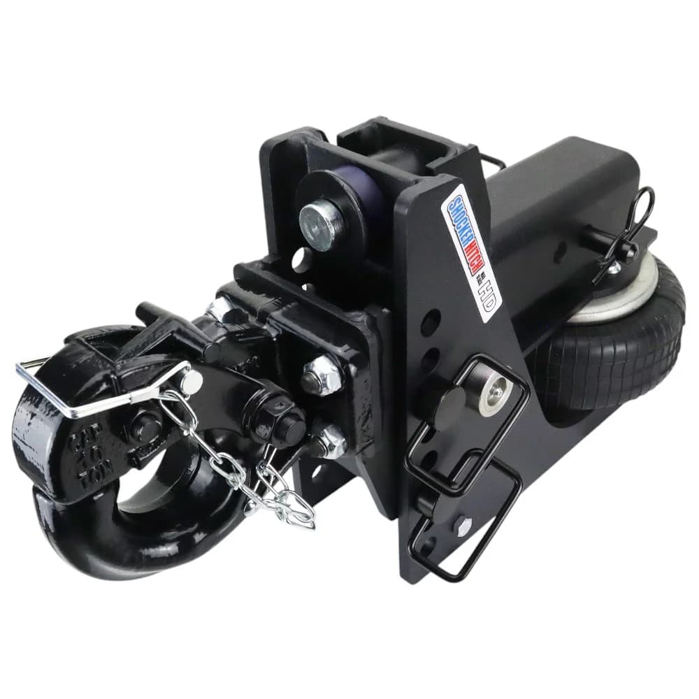 Shocker HD Max Black Air Hitch & Pintle Hook w/Mount — Shocker bumper-pull receiver hitch (SKU SH-HDMB631-300)