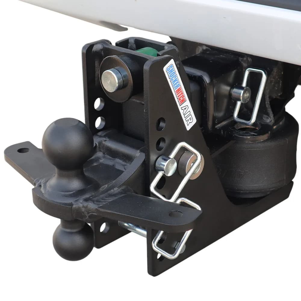 Shocker Max Black Air Hitch & Black Combo Ball Mount & Sway Bar Tabs