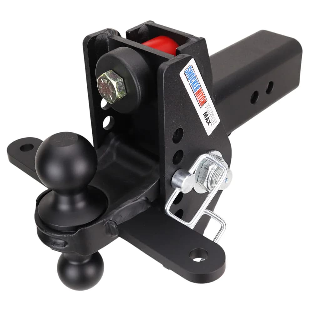 Shocker Impact Max Cushion Hitch & Black Sway Bar Tab Combo Ball Mount w/2" & 2-5/16" Balls — Shocker bumper-pull receiver hitch (SKU SH-C130-340BLK-SC)