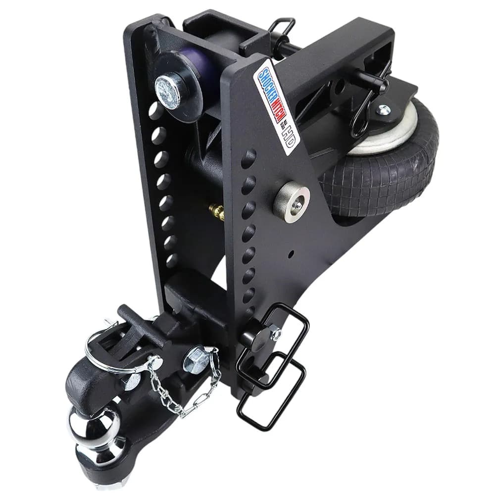 Shocker HD Max Black Super Drop Air Channel Style Pintle & Ball Hitch