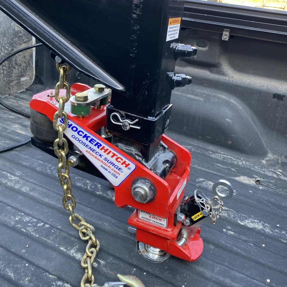 Shocker 40K Gooseneck Surge Air Hitch & Shift Lock Coupler for 3" Ball