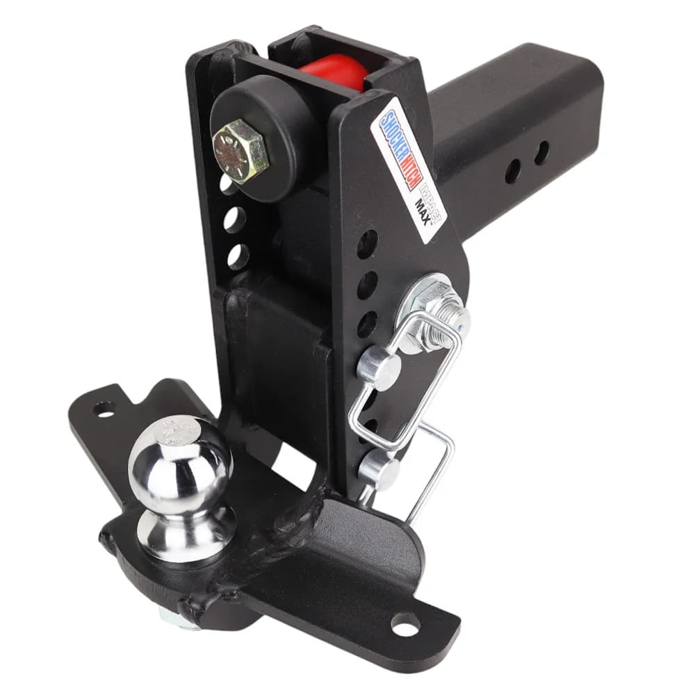 Shocker Impact Max Cushion Hitch & Drop Ball Mount w/2-5/16" Ball & Sway Bar Tabs — Shocker bumper-pull receiver hitch (SKU SH-C130-320-25SC)