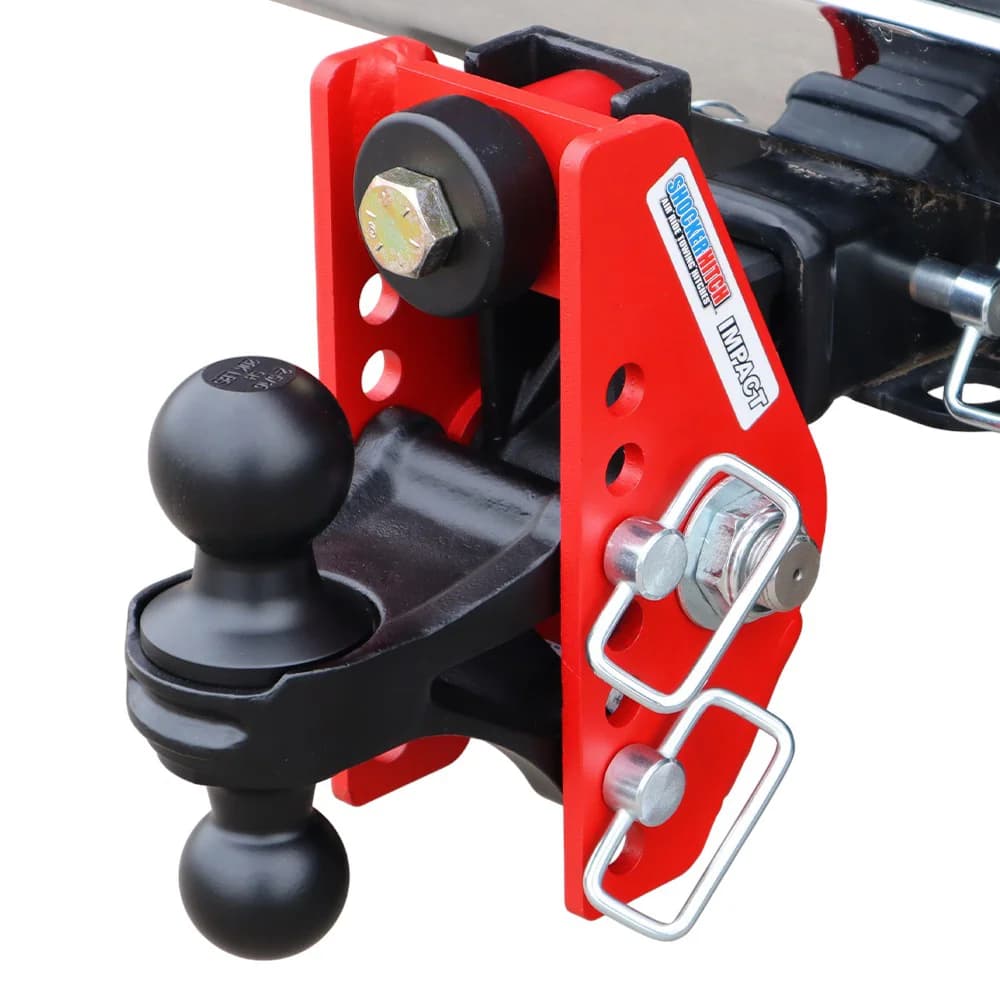 Shocker Impact Cushion Hitch & Black Combo Ball Mount w/2" & 2-5/16" Balls — Shocker bumper-pull receiver hitch (SKU SH-100-340BLK)
