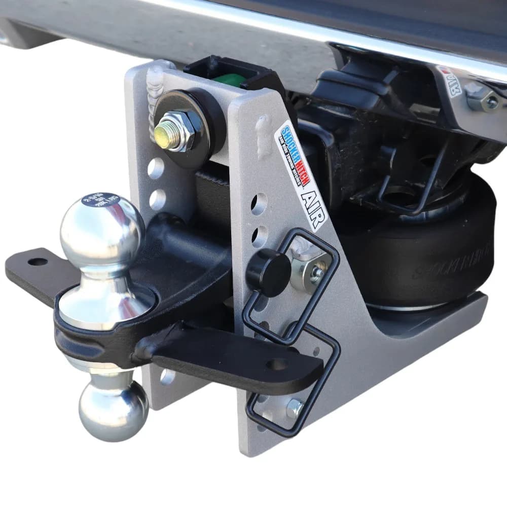Shocker 10K Aluminum Air Hitch & Chrome Combo Ball Mount & Sway Bar Tabs