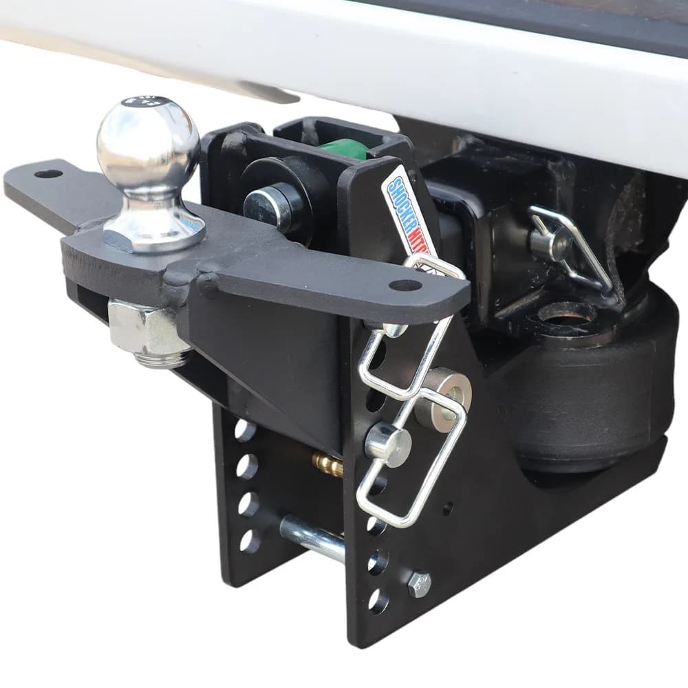Shocker Max Black Air Hitch & Raised Ball Mount w/ 2" Ball & Sway Bar Tabs
