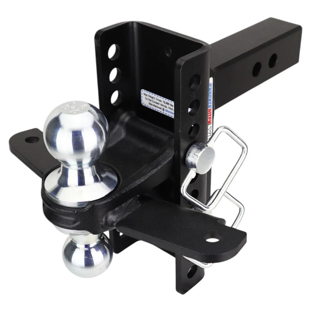 Shocker XR Hitch & Chrome Sway Tab Combo Ball w/2" & 2-5/16" Hitch Balls — Shocker bumper-pull receiver hitch (SKU SH-XR100-10-340C-SC)