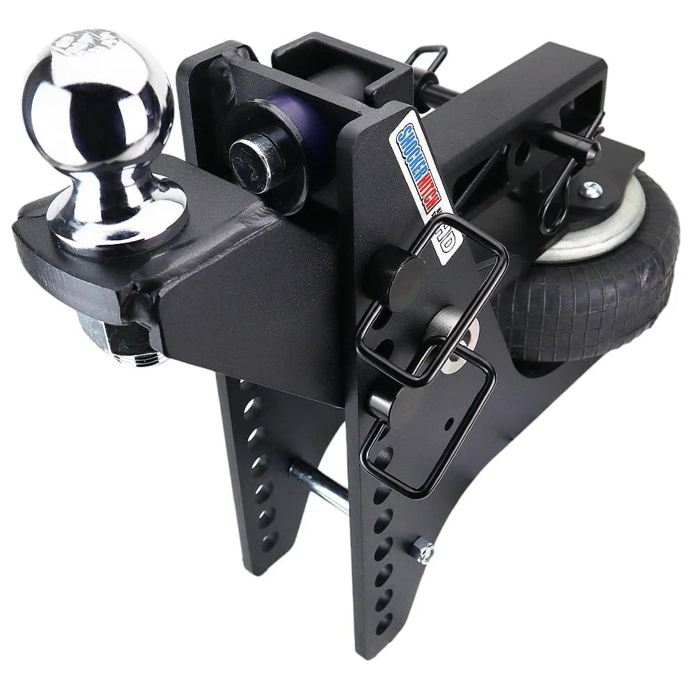 Shocker HD Max Black Super Drop Air Hitch & Raised Ball Mount w/ 2-5/16" Ball — Shocker bumper-pull receiver hitch (SKU SH-HDMB610-200-12-25)