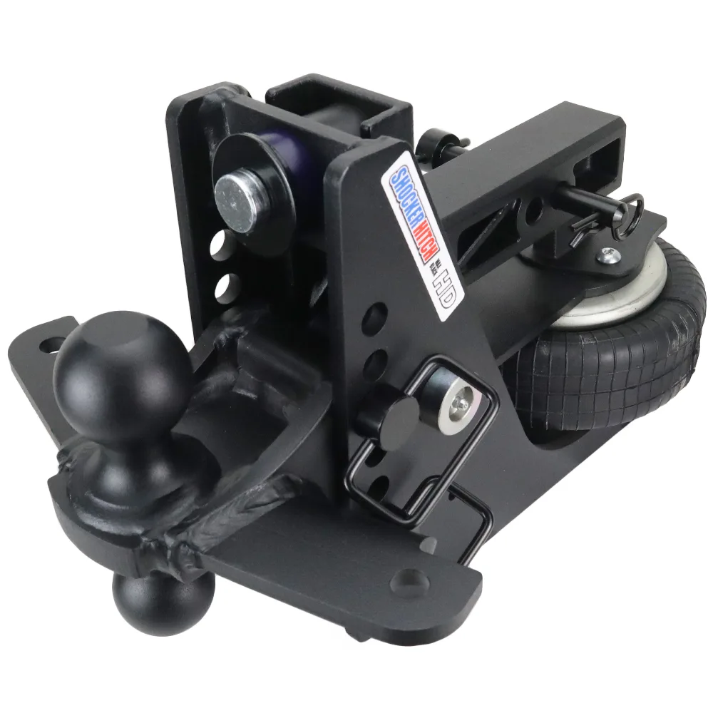Shocker HD Max Black Air Hitch & Black Combo Ball Mount & Sway Bar Tabs