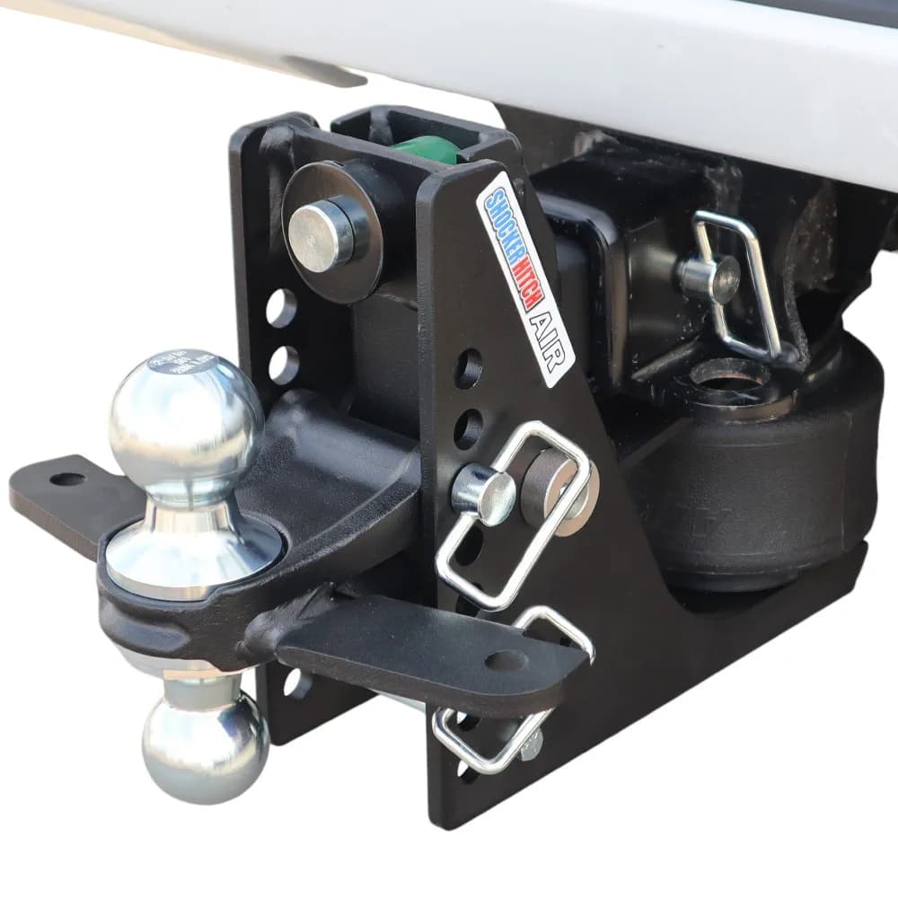 Shocker Max Black Air Hitch & Chrome Combo Ball Mount & Sway Bar Tabs