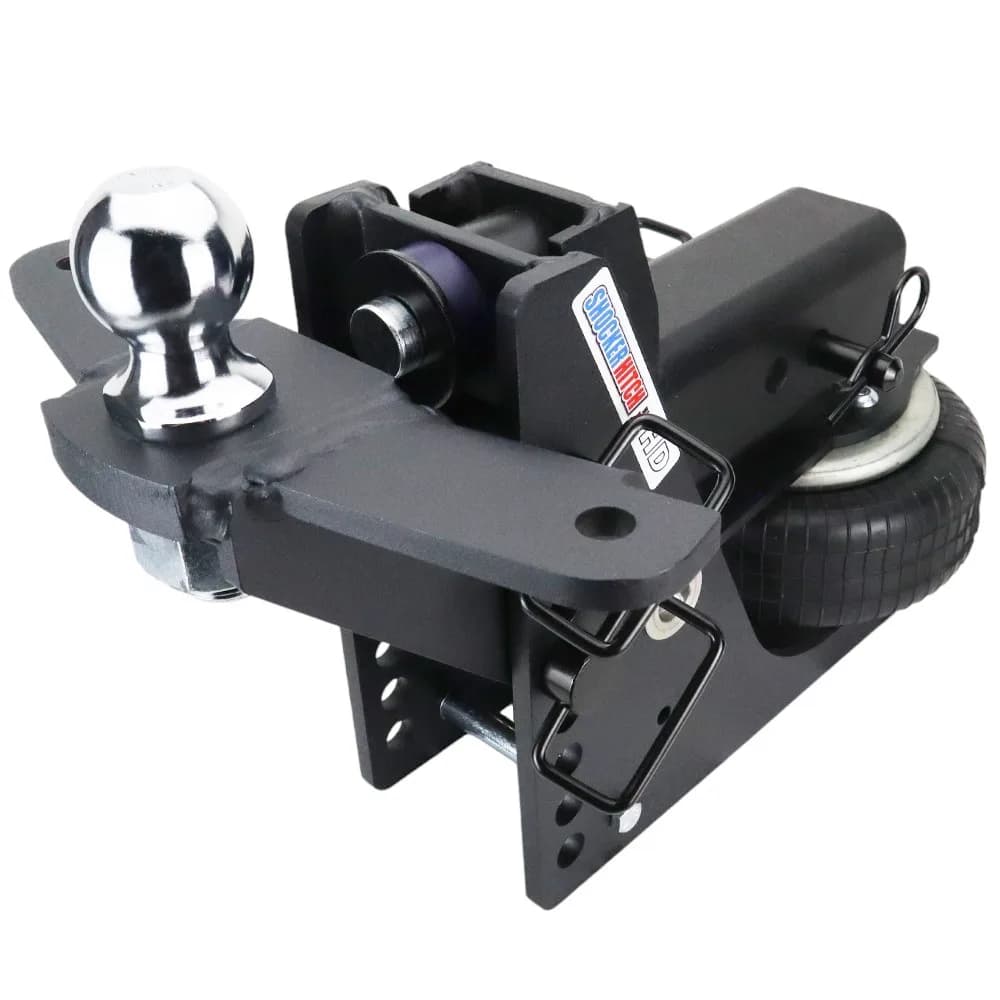 Shocker HD Max Black Air Hitch & Raised Ball Mount w/ 2" Ball & Sway Bar Tabs