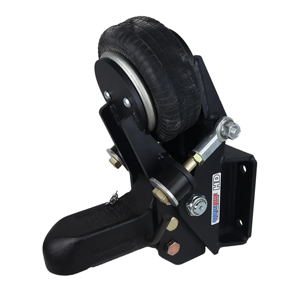 Shocker HD Trailer Tongue Air Coupler Mount 25,000lbs w/ 2-5/16" Wallace Forge Auto Locking Coupler (fits 2-5/16" Hitch Ball) — Shocker air trailer tongue mount (SKU SH-HD4500-W25625-B)